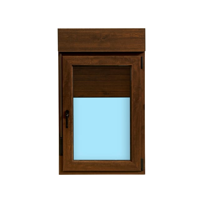 VENTANA PVC OSCILOBATIENTE CON PERSIANA NOGAL 70X118CM - 1