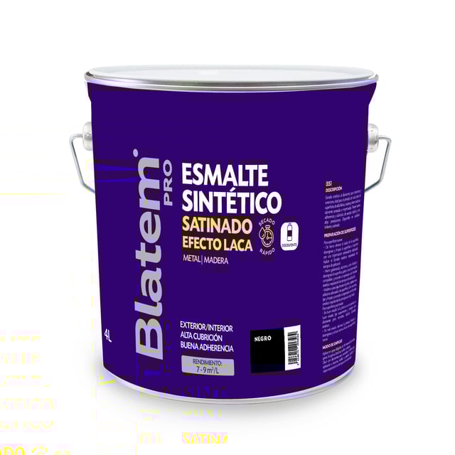 ESMALTE SINTETICO SATINADO 4L NEGRO