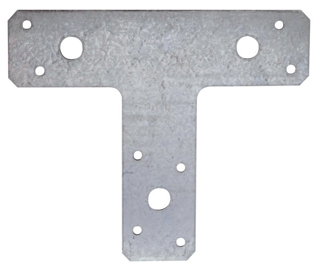 PLACA PERFORADA METÁLICA EN T 38X125X150MM GALVANIZADA