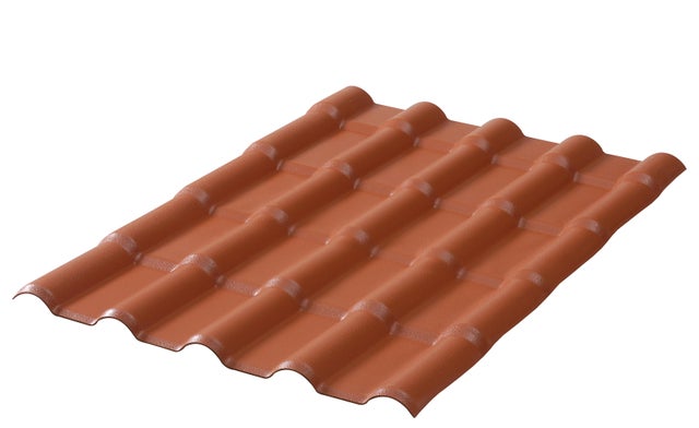 Placa de PVC imitación teja 110x90 cm terracota
