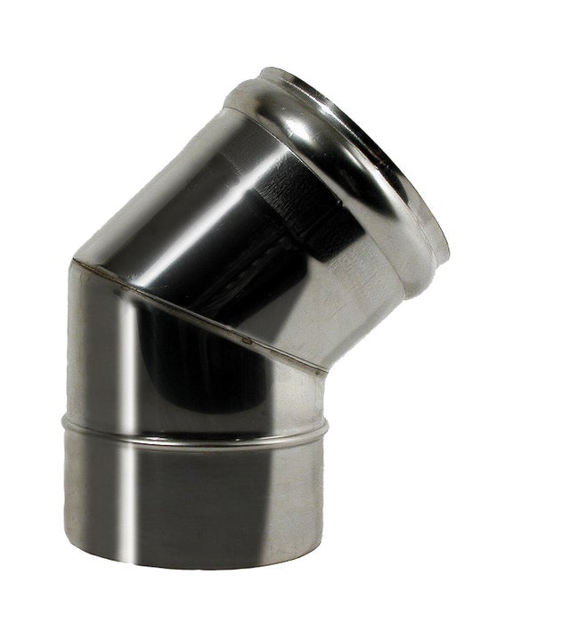 CODO 45º INOXIDABLE PARED SIMPLE 150MM