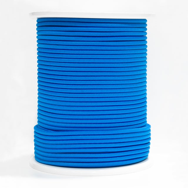 CUERDA POLIESTER ELÁSTICA TRENZADA CON ALMA 8MM.  1M AZUL ROMBULL