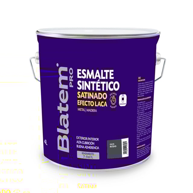 ESMALTE SINTETICO SATINADO 4L GRIS MEDIO