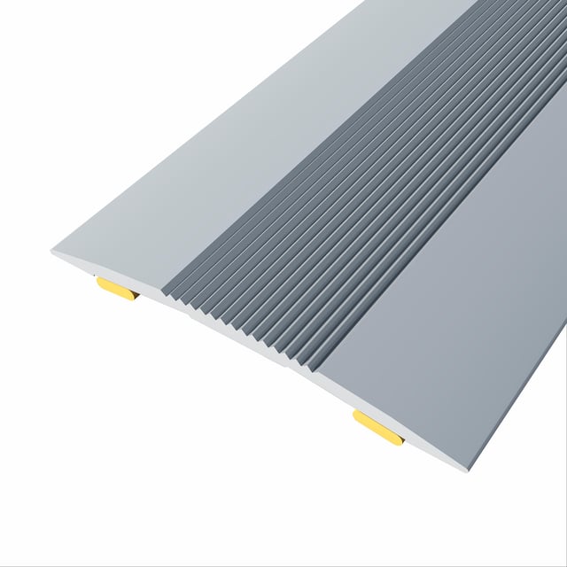 PERFIL DE TRANSICIÓN ADHESIVO ALUMINIO ESTRIADO PLATA 83CM