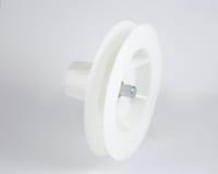 POLEA DE PVC COMPACTO 140 CON ESPIGA DE 12 EJE 40 MM Y CINTA DE 18 MM - 1