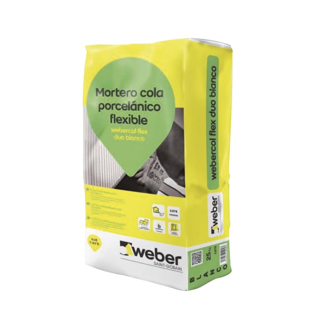 CEMENTO COLA FLEX DUO WEBER 25KG GRIS - 1