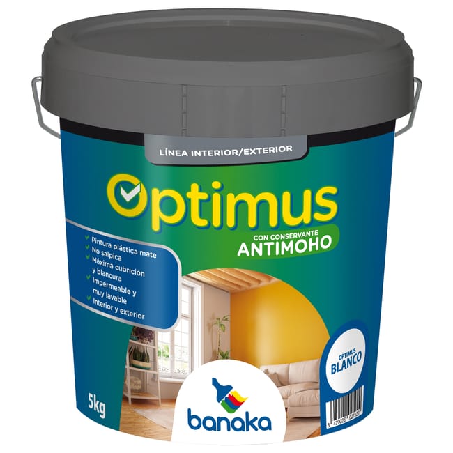 BASE PINTURA PLÁSTICA INT MATE OPTIMUS 14L TONOS MEDIOS IN - 1