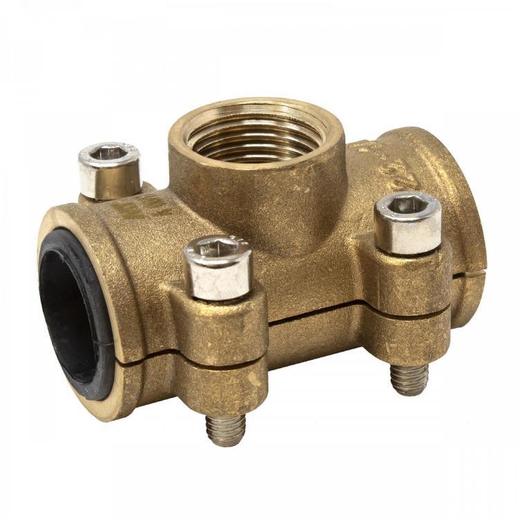 Abrazadera tapaporos con derivación s-86 tubería cobre e inox 18mmø rosca h 1/2