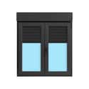 VENTANA PVC  OSCILOBATIENTE CON PERSIANA GRIS GRAFITO 120X138CM - 1