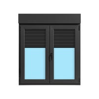 VENTANA PVC  OSCILOBATIENTE CON PERSIANA GRIS GRAFITO 120X138CM - 1
