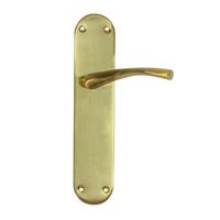 JUEGO DE MANILLA ALUMINIO PLACA ANCHA LATON SATINADO MOD 707 MICEL - 1