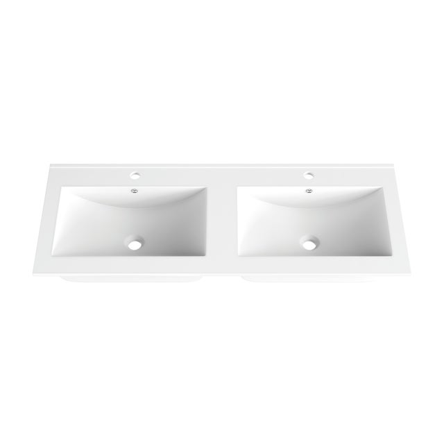 LAVATÓRIO BOGOTA 2 CUBAS 120X46CM BRANCO