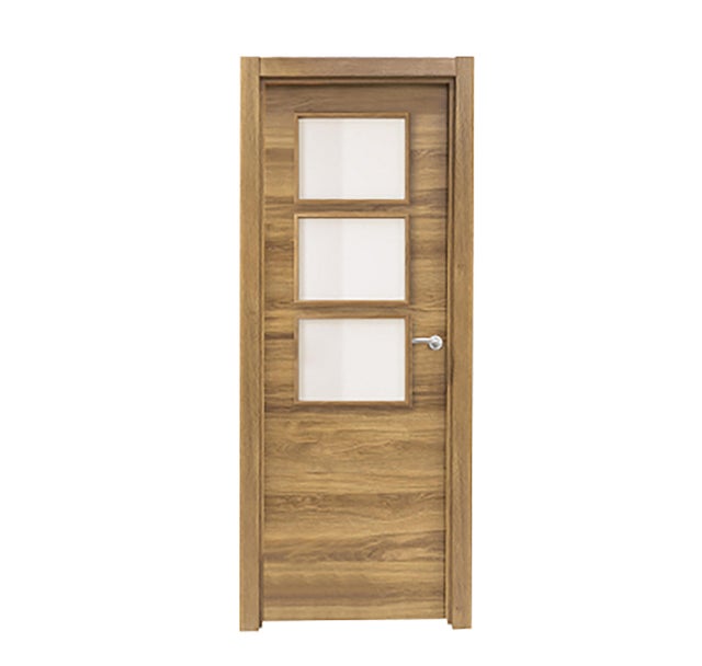 PUERTA ABATIBLE EN BLOCK VINILO NOGAL 80,5CM IZQUIERDA