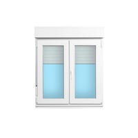 VENTANA PVC OSCILOBATIENTE CON PERSIANA BLANCA 100X118CM - 1