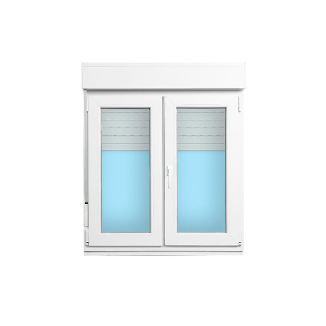 VENTANA PVC OSCILOBATIENTE CON PERSIANA BLANCA 100X118CM