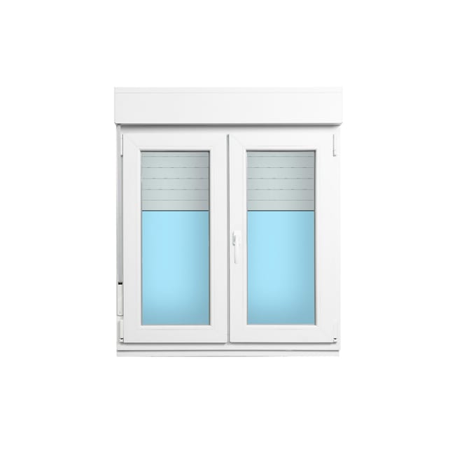 VENTANA PVC OSCILOBATIENTE CON PERSIANA BLANCA 100X118CM - 1