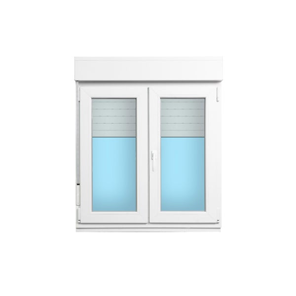 VENTANA PVC OSCILOBATIENTE CON PERSIANA BLANCA 100X118CM