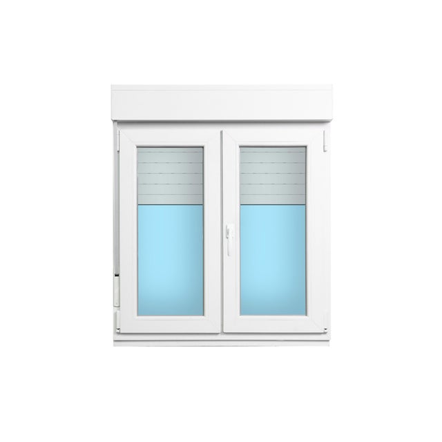 VENTANA PVC OSCILOBATIENTE CON PERSIANA BLANCA 120X118CM