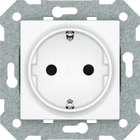 SCHUKO CON TOMA LATERAL Y BASTIDOR SERIE VIVA BLANCO - 1