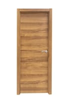 PUERTA ABATIBLE EN BLOCK VINILO NOGAL 82,5CM CIEGA IZQUIERDA - 1