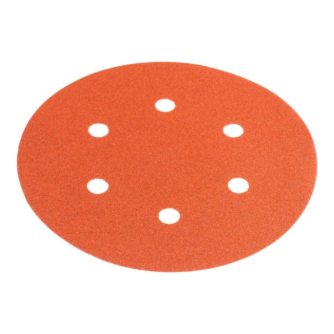 6 DISCOS DE LIJA 150MM 6 AGUJEROS GRANO 180 - 1