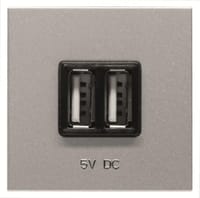 TOMA CARGADOR USB SERIE ZENIT PLATA - 1