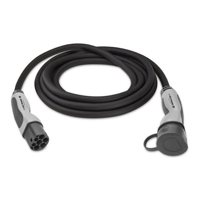 CABLE PARA CARGADOR VEHÍCULO ELÉCTRICO MONOFÁSICO 7.4KW T2 A T2 5M - 1