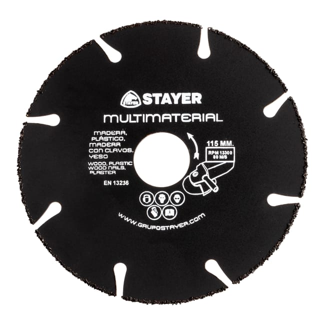 DISCO AMOLADORA CORTE MULTIMATERIAL 115MM STAYER - 1