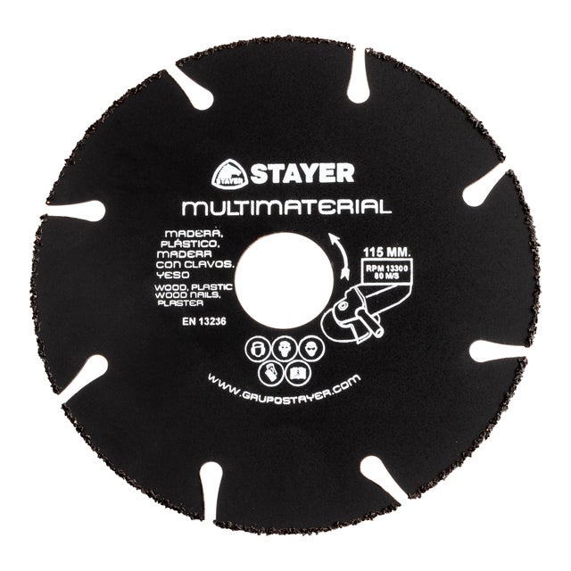 DISCO AMOLADORA CORTE MULTIMATERIAL 115MM STAYER