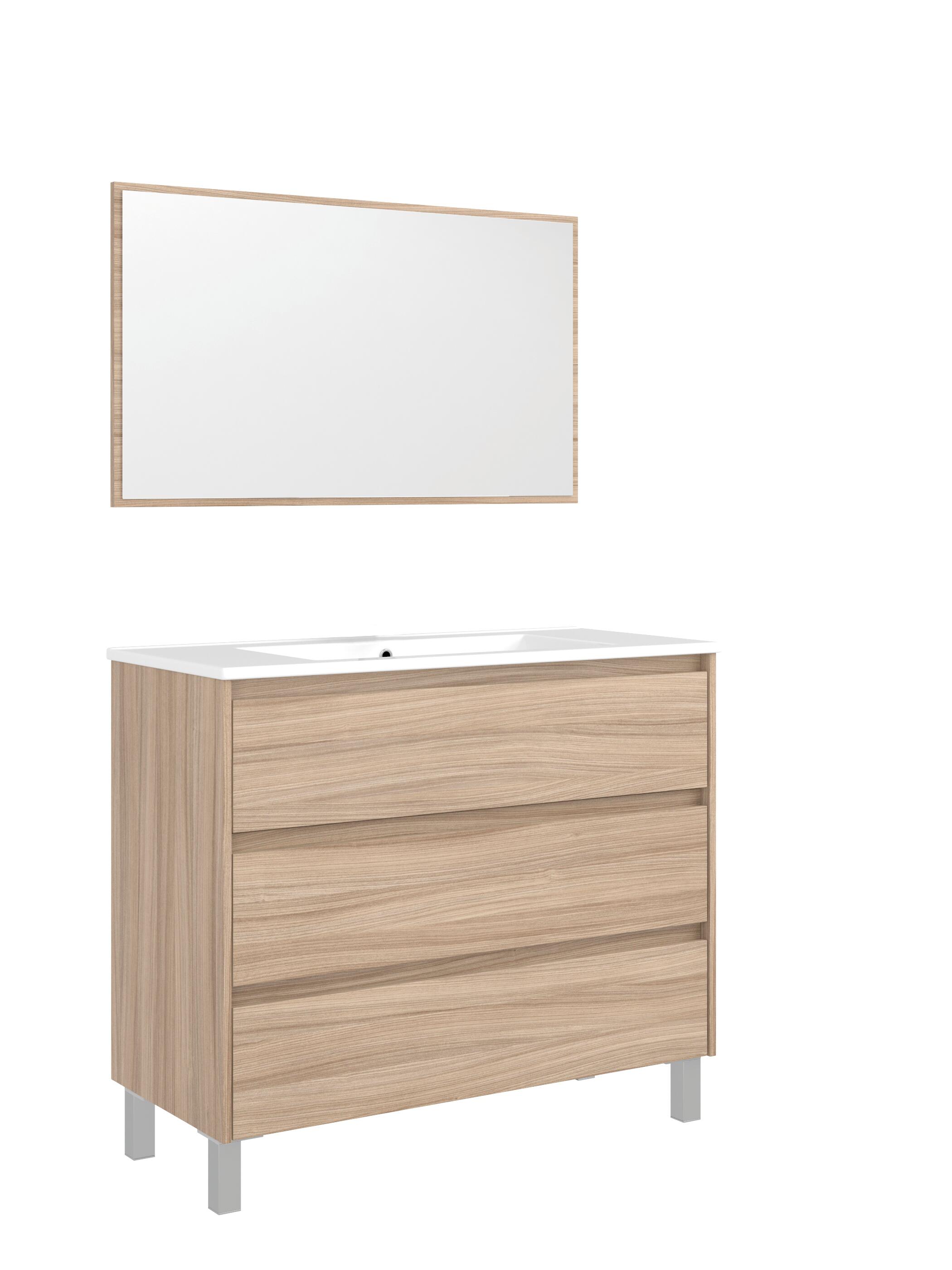 MUEBLE DE BAÑO CON ESPEJO DAKOTA ROBLE ALASKA 105X45,2CM - 3