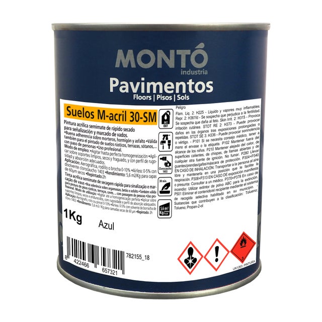 PINTURA SEÑALIZACIÓN Y PARKING 1KG AZUL