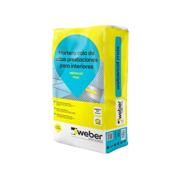 CEMENTO COLA MAX WEBER 25KG BLANCO