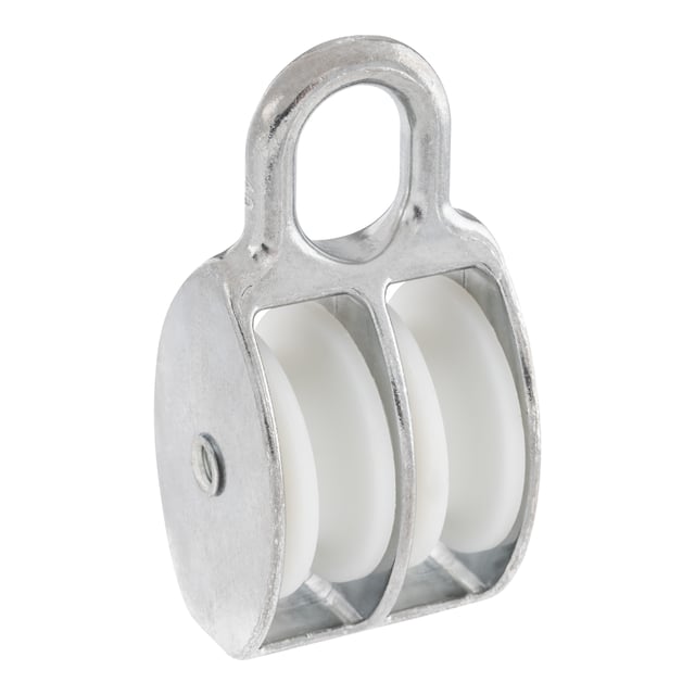 POLEA DOBLE FIJA GALVANIZADA 80 X 10 MM.