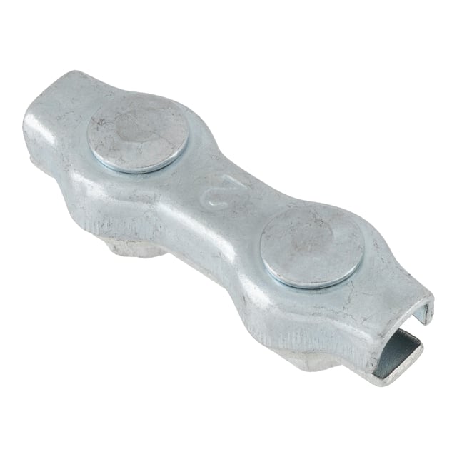 SUJETACABLE PLANO DOBLE  GALVANIZADO 6 MM. 4 UDS