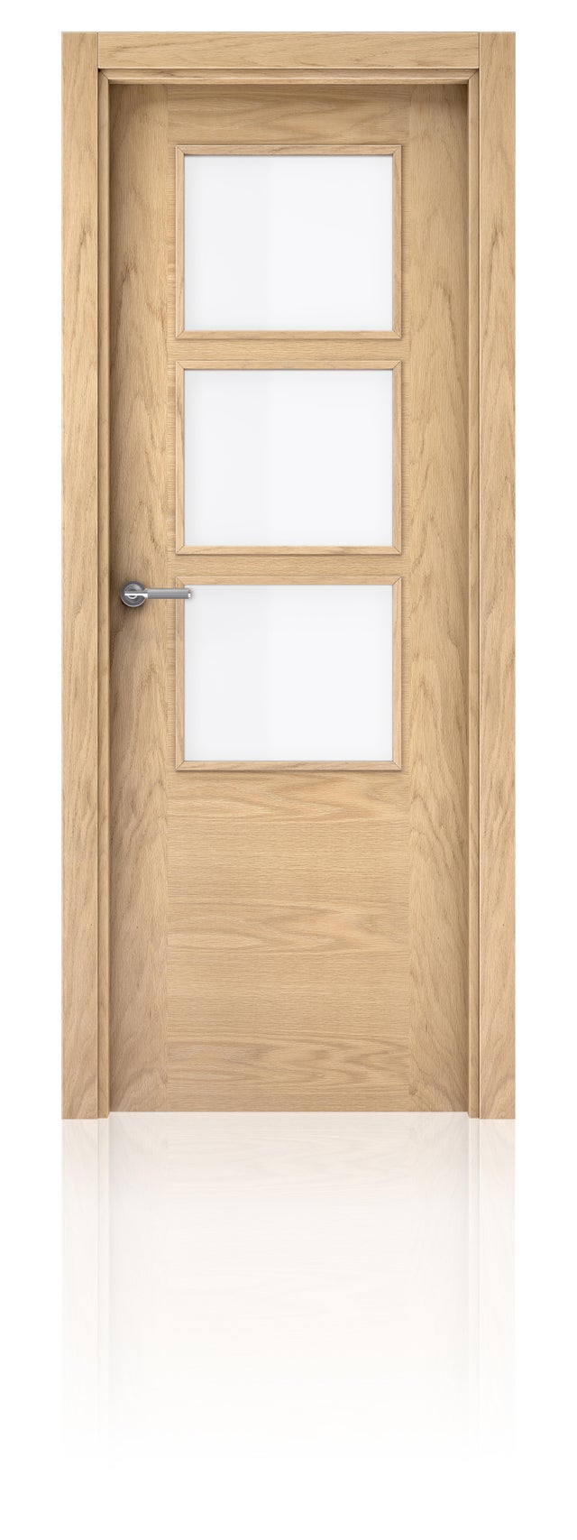 PUERTA INTERIOR EN BLOCK LISA ROBLE DEC VIDRIADA 72,5 CM IZQUIERDA