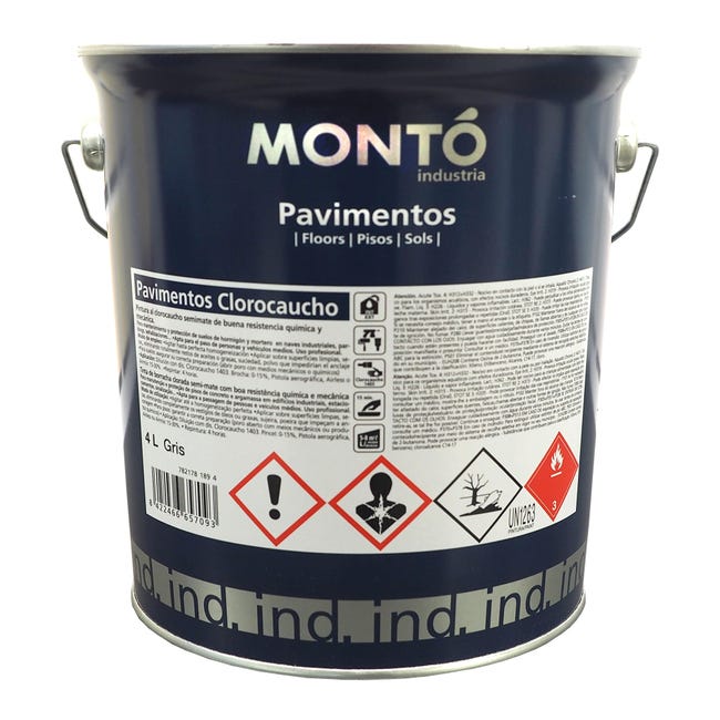 PINTURA SUELOS CLOROCAUCHO 4L GRIS - 1