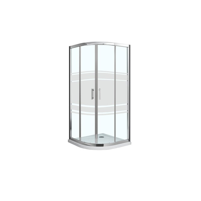 MAMPARA DE DUCHA CURVA CORREDERA LEXIE 80X80CM CROMO
