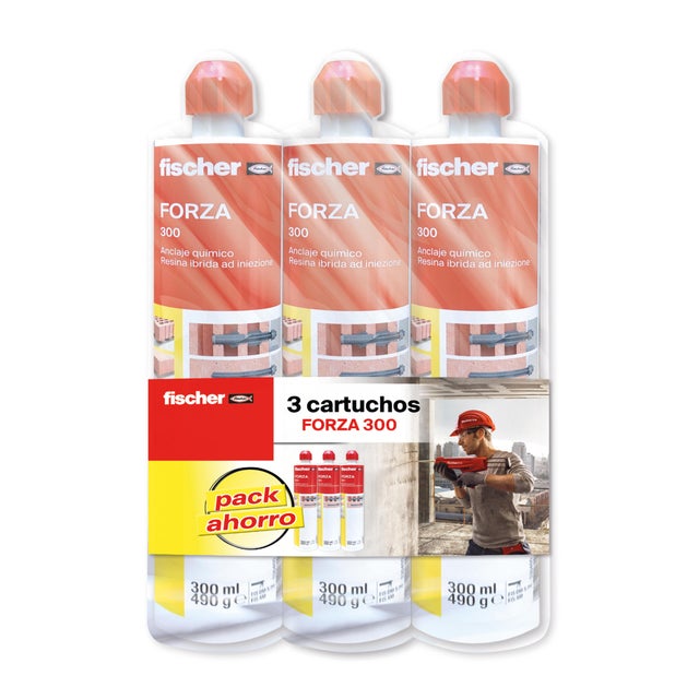 ANCLAJE QUIMICO POLIESTER SIN ESTIRENO FORZA 300 ML 3 UDS FISCHER