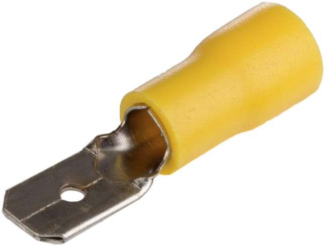 50 UD TERMINAL FASTON MACHO AMARILLO 6 MM - 1