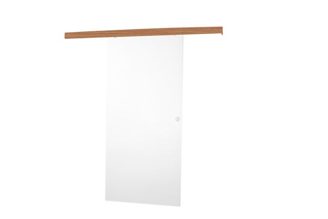 KIT RAIL + EMBELLECEDOR PUERTA CORREDERA MELAMINA ROBLE