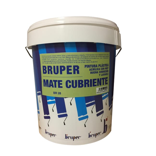 PINTURA PLASTICA BLANCA MATE 15L CUBRIENTE - 1