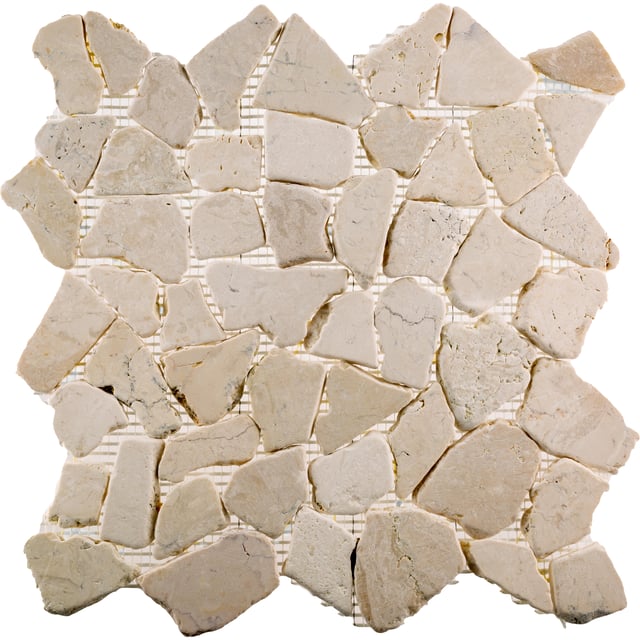 MOSAICO PIEDRA NATURAL 30X30CM GALET LISA MARFIL