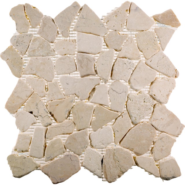 MOSAICO PIEDRA NATURAL 30X30CM GALET LISA MARFIL