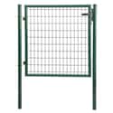 PUERTA METÁLICA POSTE REDONDO VERDE 1X1,5 M MALLA 100X50 MM - 1