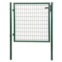 PUERTA METÁLICA POSTE REDONDO VERDE 1X1,5 M MALLA 100X50 MM - 1