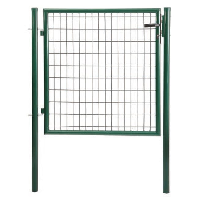 PUERTA METÁLICA POSTE REDONDO VERDE 1X1,5 M MALLA 100X50 MM - 1