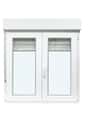 VENTANA PVC OSCILOBATIENTE CON PERSIANA BLANCA 100X115CM - 1