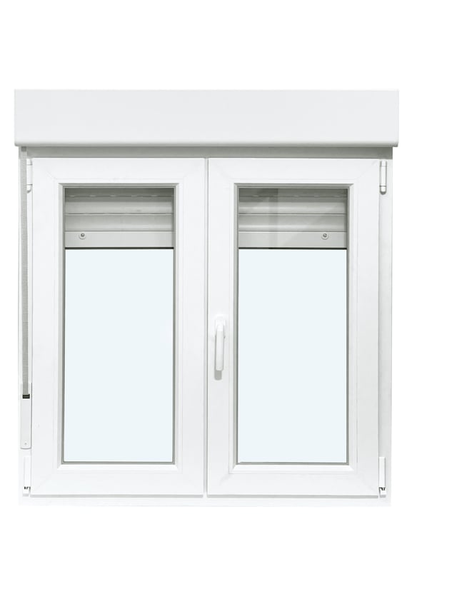 VENTANA PVC OSCILOBATIENTE CON PERSIANA BLANCA 100X115CM