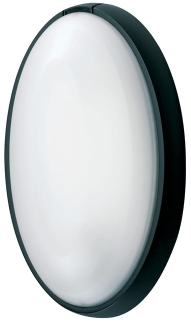 APLIQUE ANTIVANDALICO OVAL PLASTICO NEGRO 100W - 1