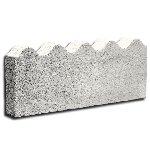BORDILLO DE HORMIGÓN ONDULADO GRIS 50X20X6 CM